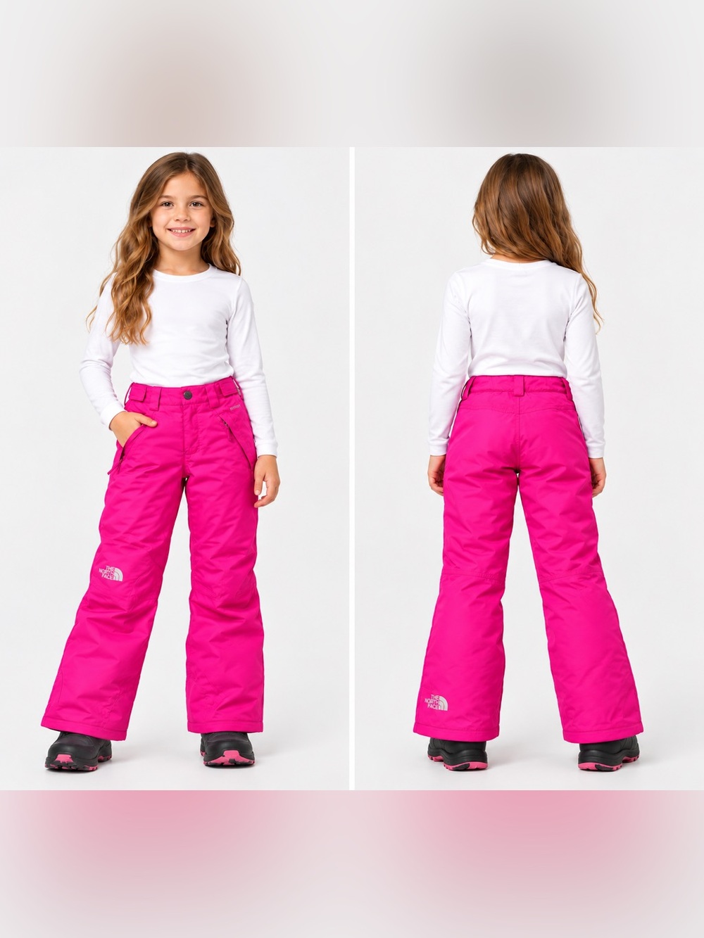 The North Face Hyvent Waterproof Hot Pink Snow Ski Pants GIRLS SMALL S 7/8